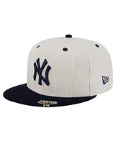 New Era Men's Cream/Navy York Yankees Two-Tone Corduroy 59FIFTY Fitted Hat