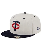New Era Men's Cream/Navy Minnesota Twins Two-Tone Corduroy 59FIFTY Fitted Hat