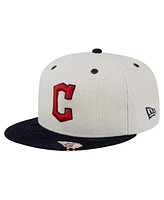 New Era Men's Cream/Navy Cleveland Guardians Two-Tone Corduroy 59FIFTY Fitted Hat