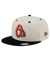 New Era Men's Cream/Black Baltimore Orioles Two-Tone Corduroy 59FIFTY Fitted Hat