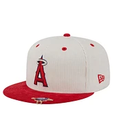 New Era Men's Cream/Red Los Angeles Angels Two-Tone Corduroy 59FIFTY Fitted Hat