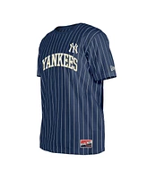 New Era Men's Navy York Yankees Throwback Pinstripe T-Shirt