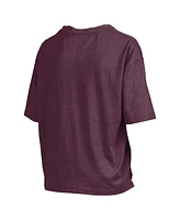 Pressbox Women's Maroon Virginia Tech Hokies Nelson Arch Over Logo Waist Length Oversized Slub T-Shirt