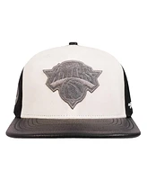 Pro Standard Men's Cream/Black New York Knicks French Terry Snapback Hat