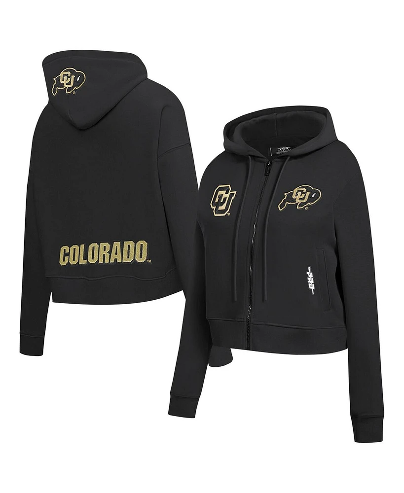 Pro Standard Women's Black Colorado Buffaloes Game Day Sequin Full-Zip Hooded Jacket