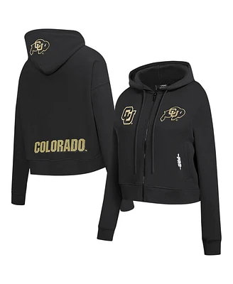 Pro Standard Women's Black Colorado Buffaloes Game Day Sequin Full-Zip Hooded Jacket