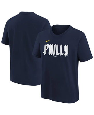 Nike Big Boys and Girls Navy Philadelphia Phillies City Connect Wordmark T-Shirt