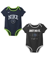 Nike Newborn Navy/Black Minnesota Timberwolves Just Do It Bodysuit Set 2-Pack