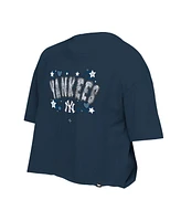 New Era Big Girls Navy New York Yankees Flip Sequin Team T-Shirt