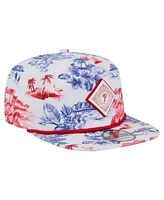 New Era Men's White Philadelphia Phillies Printed Island Golfer Snapback Hat