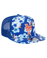New Era Men's Royal New York Mets Adventure Pattern Golfer Trucker Snapback Hat