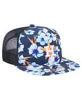 New Era Men's Navy Houston Astros Adventure Pattern Golfer Trucker Snapback Hat