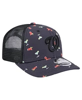 New Era Men's Black Washington Nationals Adventure Drinks Pattern 9SEVENTY Stretch-Snap Hat