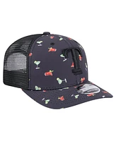 New Era Men's Black Texas Rangers Adventure Drinks Pattern 9SEVENTY Stretch-Snap Hat
