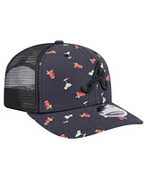 New Era Men's Black Atlanta Braves Adventure Drinks Pattern 9SEVENTY Stretch-Snap Hat