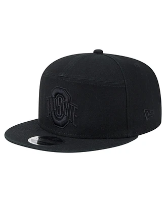 New Era Men's Black Ohio State Buckeyes Adventure Canvas Split Panel 9FIFTY Snapback Hat