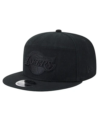 New Era Men's Black Los Angeles Lakers Adventure Canvas Split Panel 9FIFTY Snapback Hat