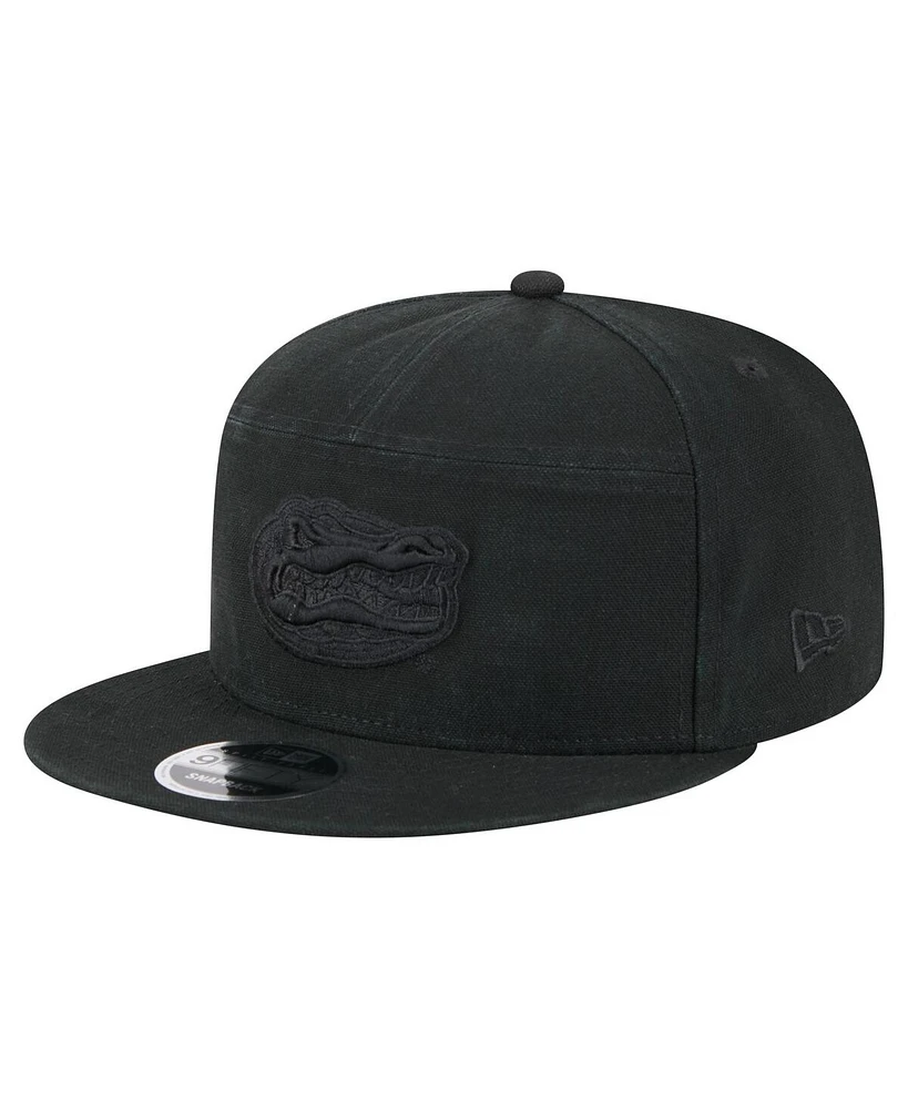 New Era Men's Black Florida Gators Adventure Canvas Split Panel 9FIFTY Snapback Hat