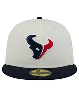 New Era Men's White/Navy Houston Texans Main 59FIFTY Fitted Hat