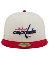 New Era Men's White Washington Capitals Chrome Two-Toned 59FIFTY Fitted Hat