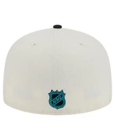 New Era Men's White San Jose Sharks Chrome Two-Toned 59FIFTY Fitted Hat