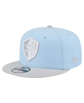 New Era Men's Light Blue Seattle Sounders Fc Color Pack Two-Tone 9FIFTY Snapback Hat