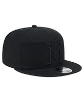 New Era Men's Black Inter Miami Cf Canvas 9FIFTY Snapback Hat