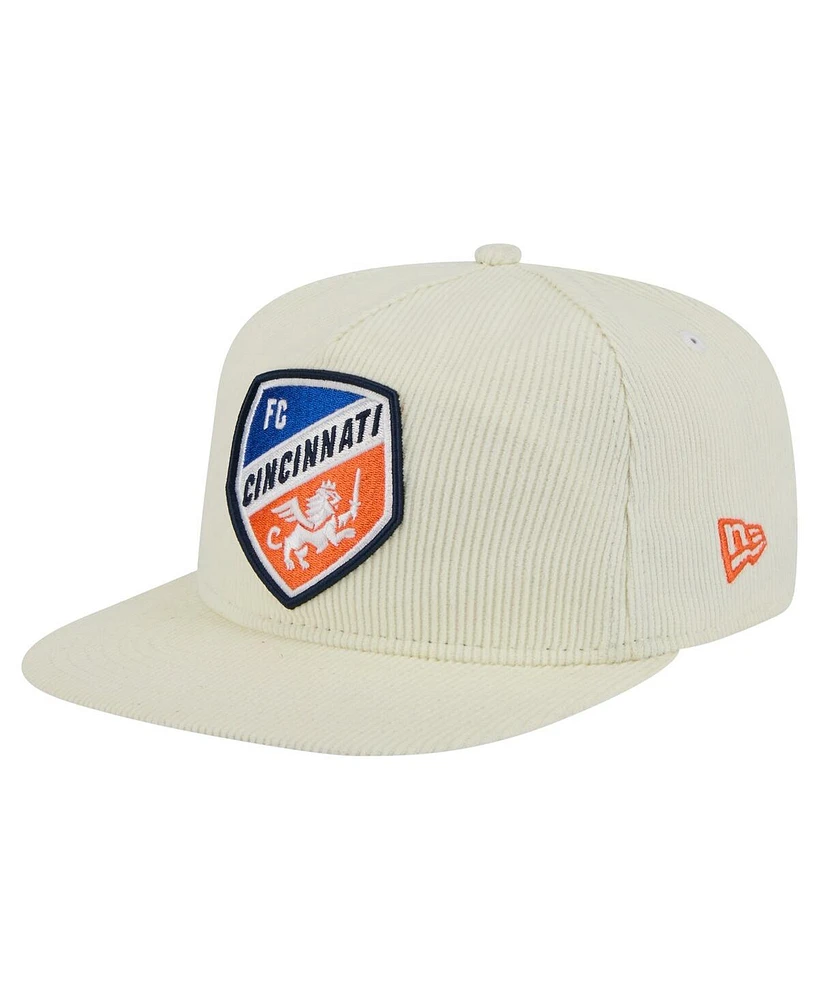 New Era Men's Cream Fc Cincinnati 2025 Kickoff Snapback Golfer Hat