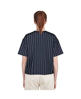 New Era Women's Navy Houston Astros 2025 City Connect Boxy Pinstripe T-Shirt