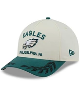 New Era Men's Cream/Midnight Green Philadelphia Eagles 2025 Nfl Draft 9FORTY A-Frame M-Crown Adjustable Hat