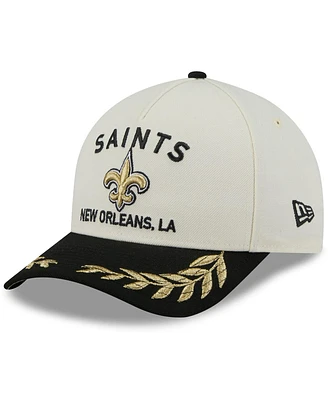 New Era Men's Cream/Black New Orleans Saints 2025 Nfl Draft 9FORTY A-Frame M-Crown Adjustable Hat