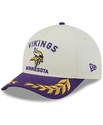 New Era Men's Cream/Purple Minnesota Vikings 2025 Nfl Draft 9FORTY A-Frame M-Crown Adjustable Hat