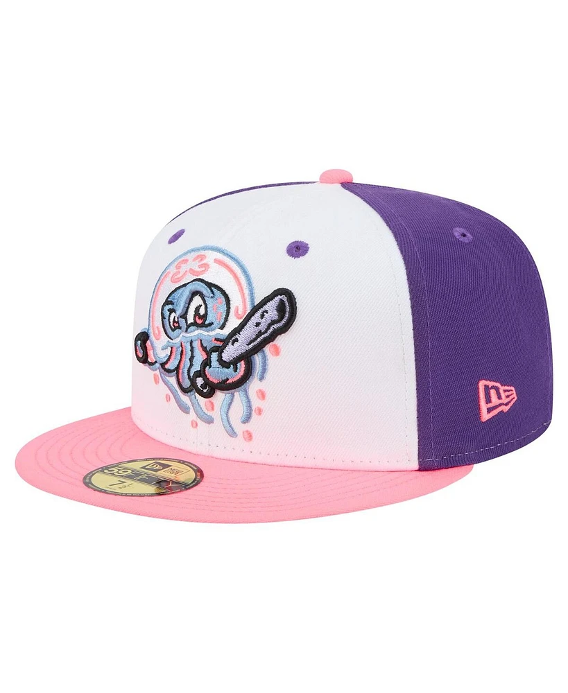 New Era Men's White/Purple Jersey Shore BlueClaws Copa de la Diversion 59FIFTY Fitted Hat