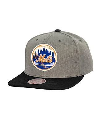 Mitchell & Ness Men's Gray New York Mets Cooperstown Collection Basic Flip Snapback Hat