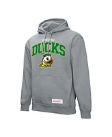 Mitchell & Ness Men's Heather Gray Oregon Ducks Classic Arch Pullover Hoodie