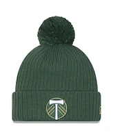 New Era Men's Green Portland Timbers 2025 Jersey Hook Cuffed with Pom Knit Hat