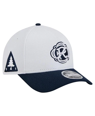 New Era Men's White/Navy New England Revolution 2025 Jersey Hook 9FORTY M-Crown Adjustable Hat