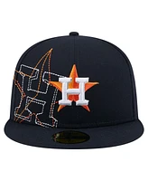 New Era Men's Navy Houston Astros Yarn Stitch 59FIFTY Fitted Hat