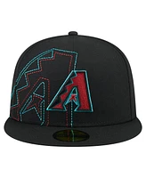 New Era Men's Black Arizona Diamondbacks Yarn Stitch 59FIFTY Fitted Hat