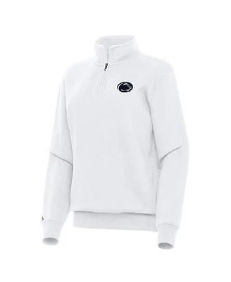 Antigua Women's White Penn State Nittany Lions Victory Quarter-Zip Sweatshirt