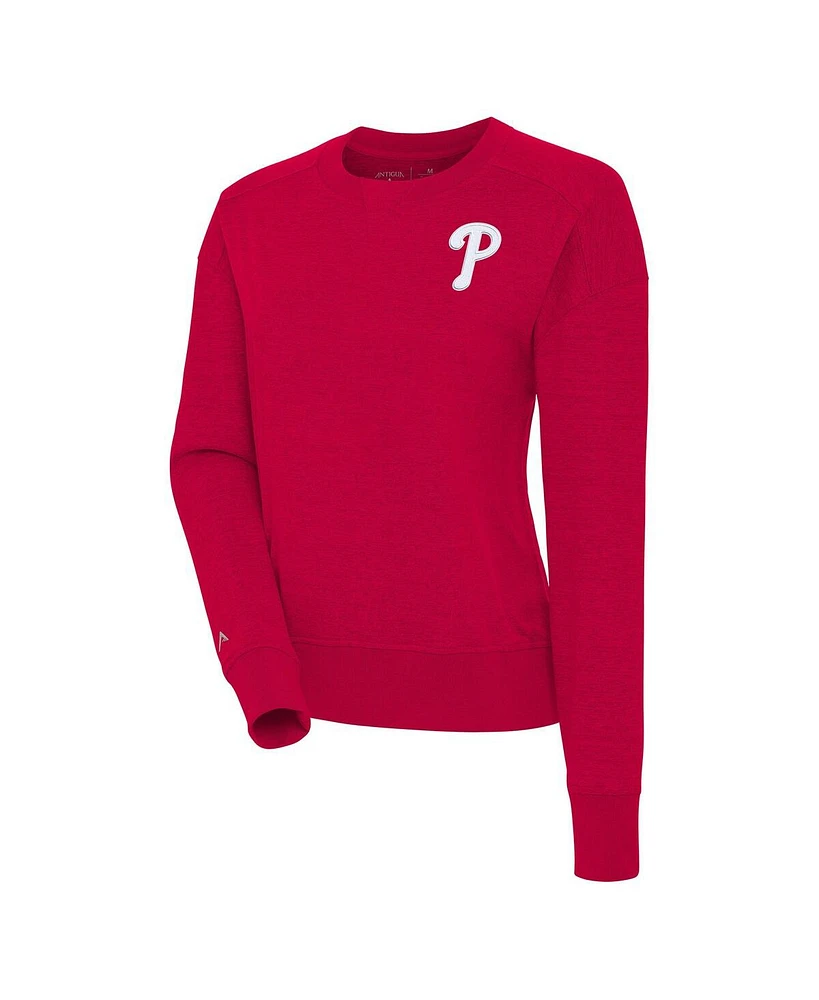 Antigua Women's Red Philadelphia Phillies Forward Fleece Pullover Sweatshirt