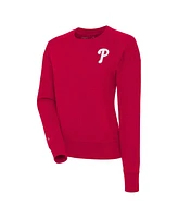 Antigua Women's Red Philadelphia Phillies Forward Fleece Pullover Sweatshirt
