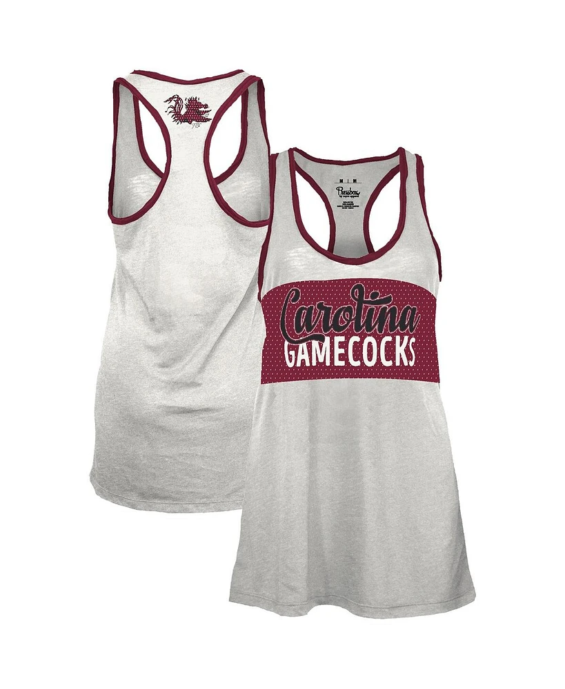 Pressbox Women's White/Garnet South Carolina Gamecocks Tracy Racerback Tank Top