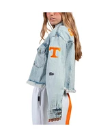 Hype and Vice Women's Denim Tennessee Volunteers Lightwash Full-Button Jean Jacket