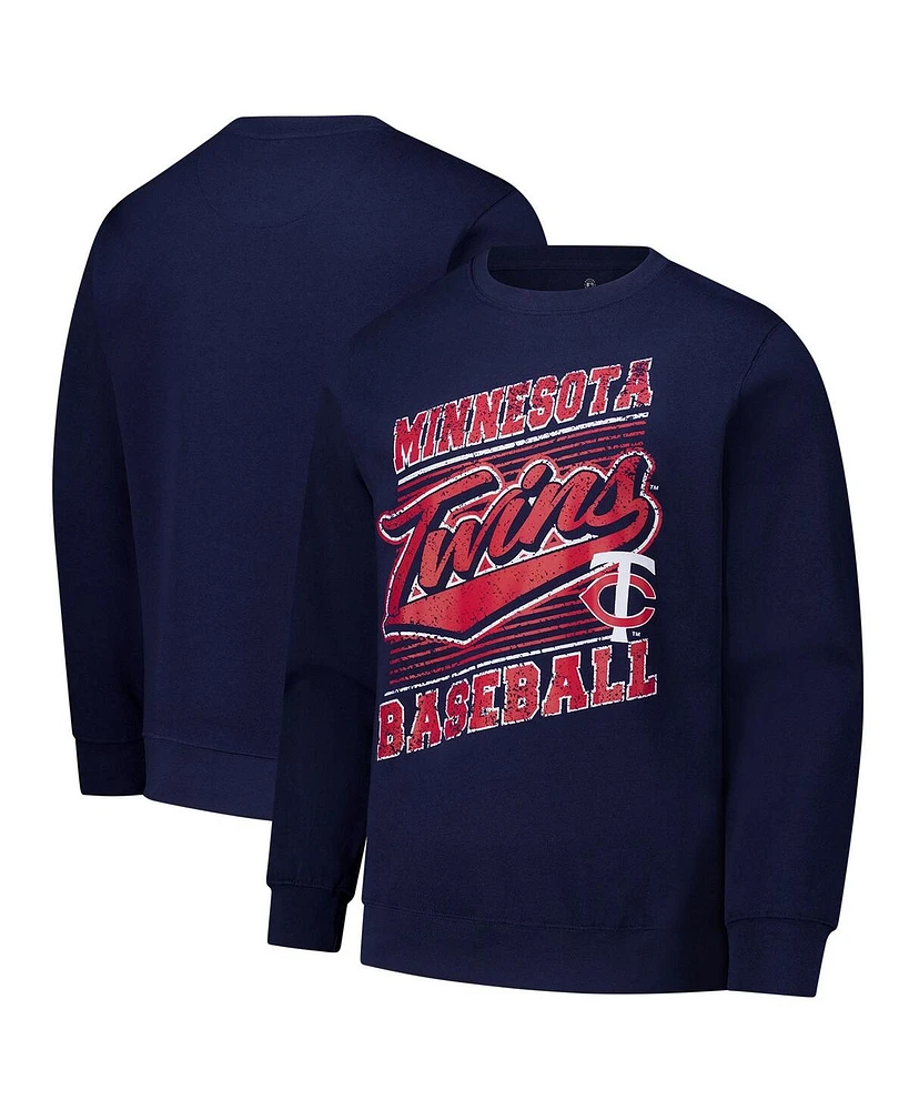 Stitches Men's Navy Minnesota Twins Lightweight Crew Sweatshirt
