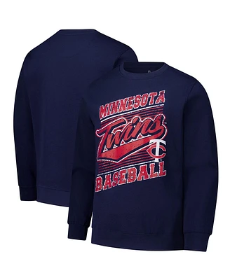 Stitches Men's Navy Minnesota Twins Lightweight Crew Sweatshirt