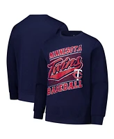 Stitches Men's Navy Minnesota Twins Lightweight Crew Sweatshirt