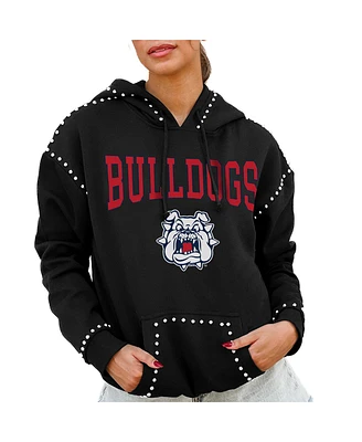 Gameday Couture Women's Black Fresno State Bulldogs Studded Pullover Hoodie