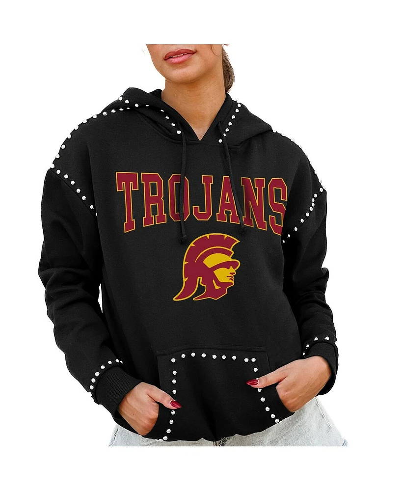 Gameday Couture Women's Black Usc Trojans Studded Pullover Hoodie