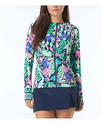 Beach House Sport Women's Long Sleeve Zip Up Front Rash Guard
